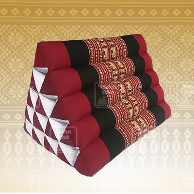 หมอนสามเหลี่ยม15ช่องเดี่ยวลายขิด 52cmx36cmx32cm// Thai Tri-angle Cotton kapok 100%Traditional Floor Cushions .