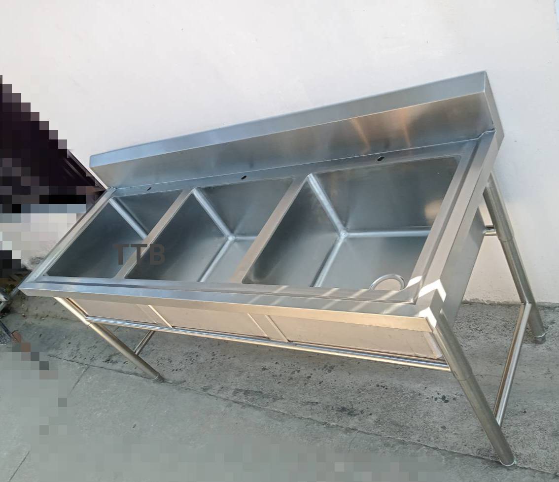 ซิงค์ล้างจานสแตนเลส 3 หลุมลึกพิเศษ รุ่น: SWSDD-186580H