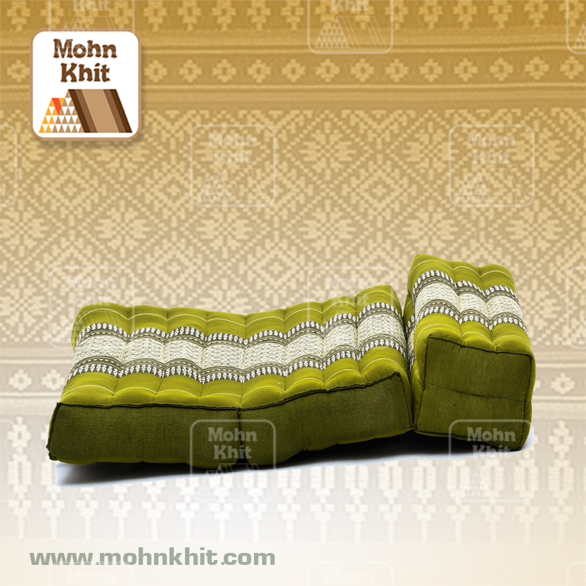 เบาะหมอนขิด 3 พับ,เบาะนั่งสมาธิพับได้ 54x76x12cm //Foldable Meditation Floor Seat 2 in 1 Set Meditation Pillow