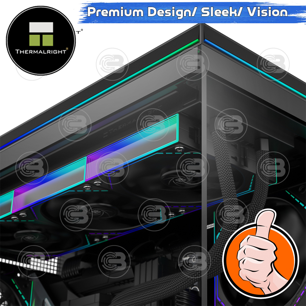 [CoolBlasterThai] Thermalright TL-M10 VISION Mid-Tower Temered Glass PC Case Black ประกัน 1 ปี