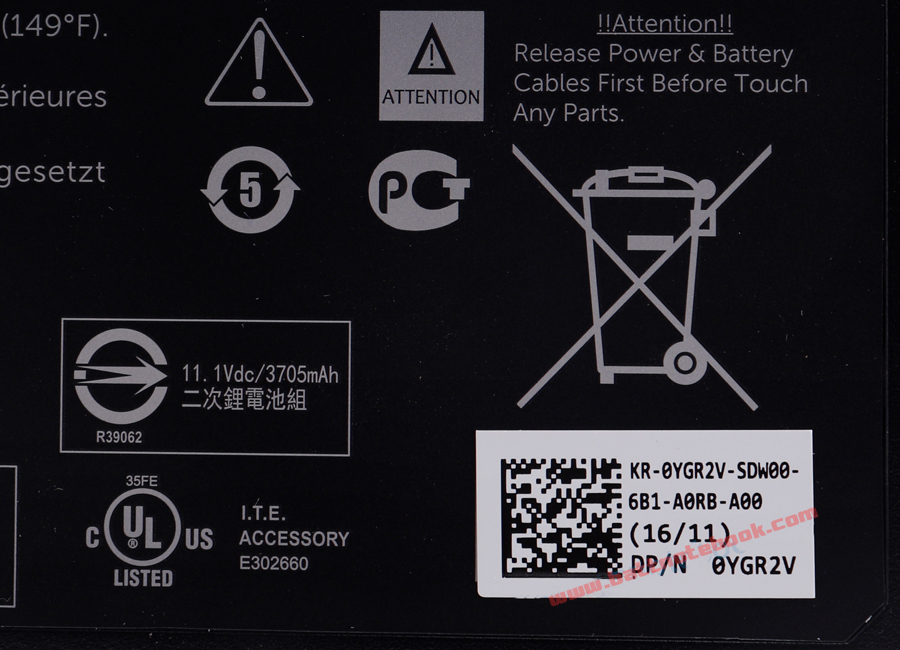 Battery Dell Vostro 14 รุ่น 5459 แบตเตอรี่ D2VF9 ของแท้รับประกันศูนย์ Dell Thailand On-site Service