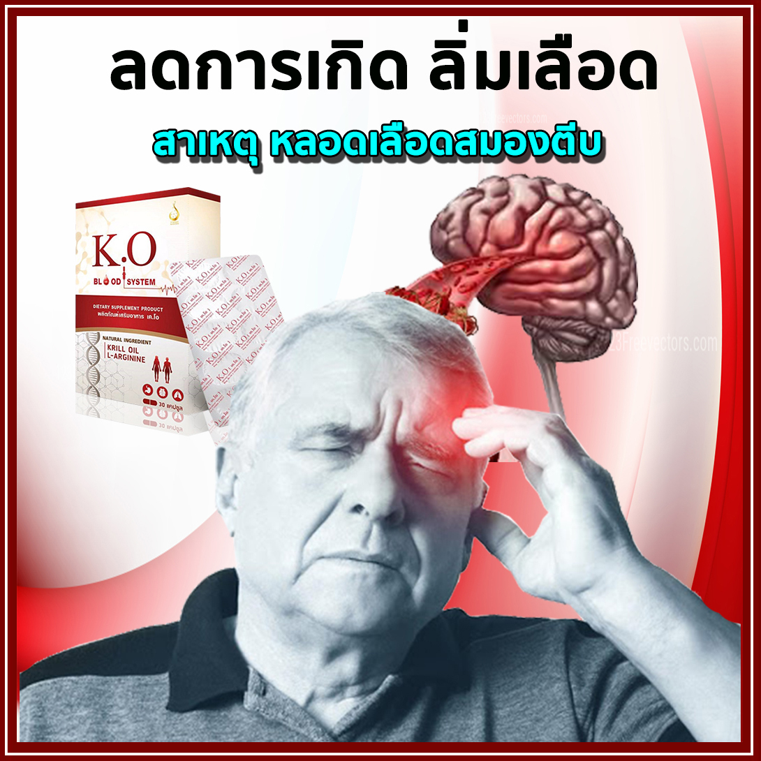 (4 กล่อง) เค.โอ K.O เพื่อระบบเลือด เวียนหัว บ้านหมุน ไขมันในเลือดสูง