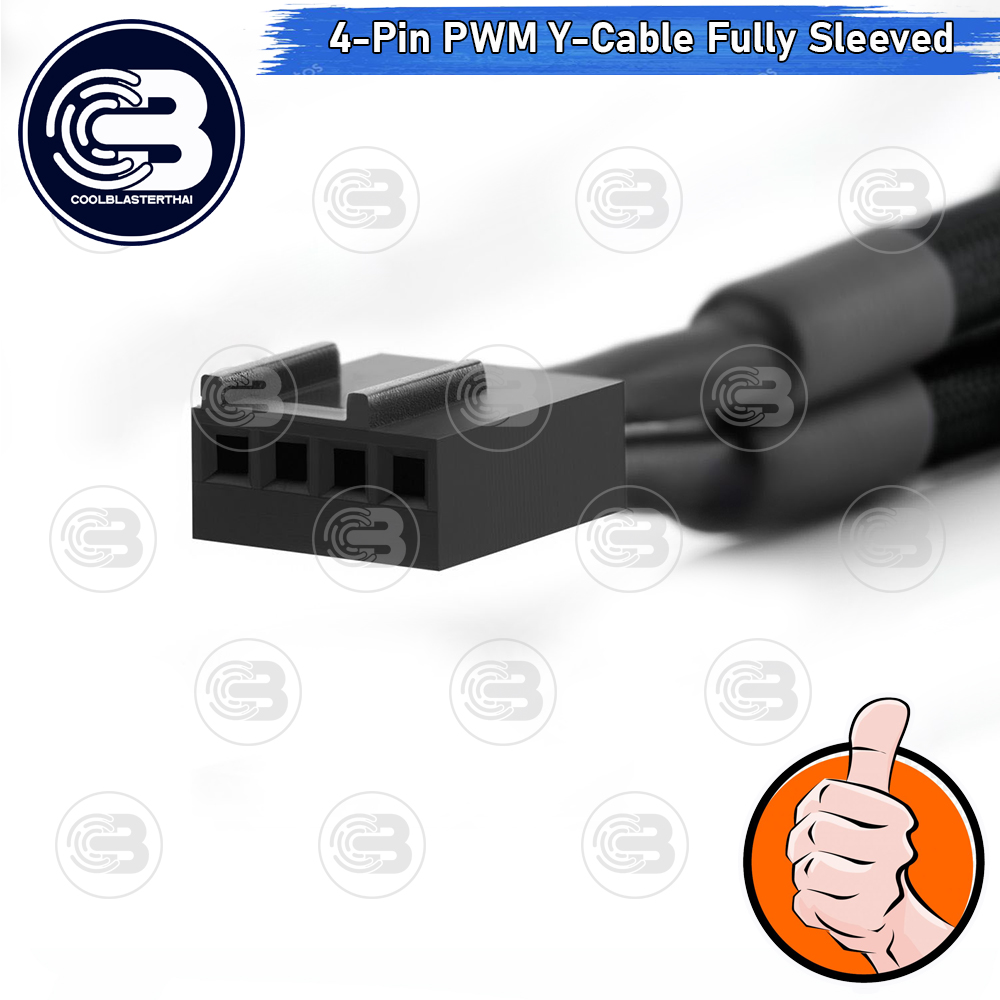 [CoolBlasterThai] 4-Pin PWM Fully Sleeved Y-Splitter Fan Cable Male to Female