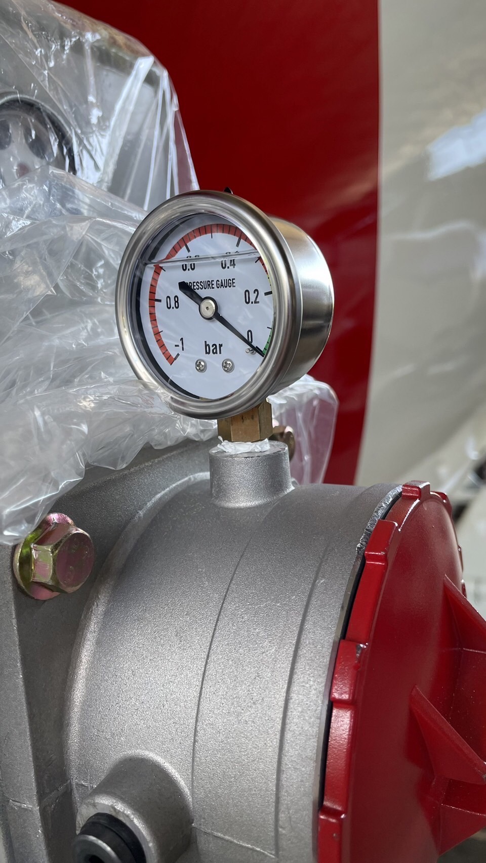 เกจวัดแรงดัน (Pressure Gauge) แบบหน้าปัดกลม 0-1 bar