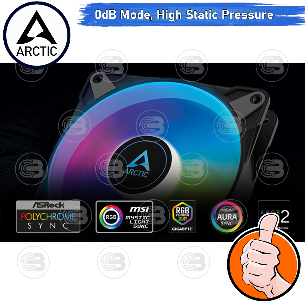 [CoolBlasterThai] ARCTIC P14 PWM PST A-RGB 0dB (size 140 mm.) PC Fan Case ประกัน 6 ปี