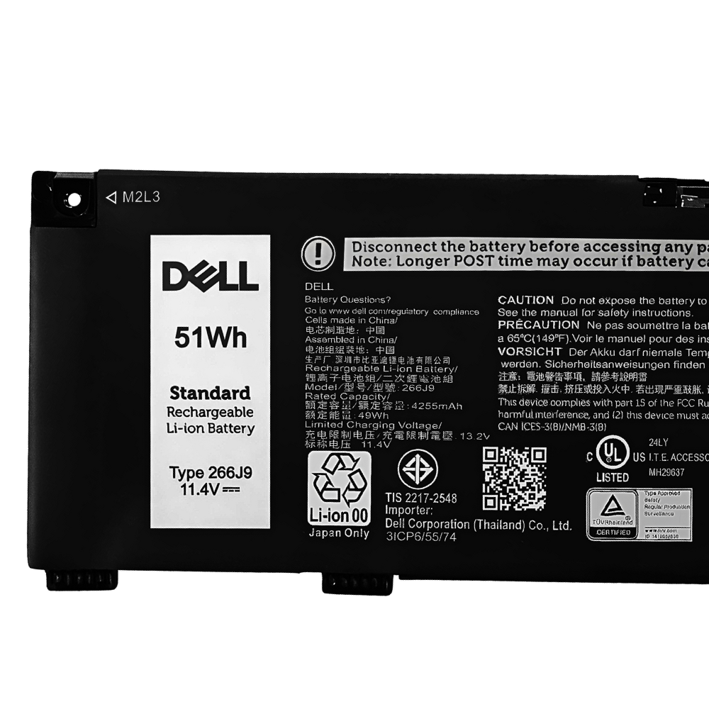 Battery Dell G Series G5 SE 5505, 3-Cell 51Wh, แบตเตอรี่ Dell 266J9 ของแท้รับประกันศูนย์ Dell Thailand ราคาไม่แพง