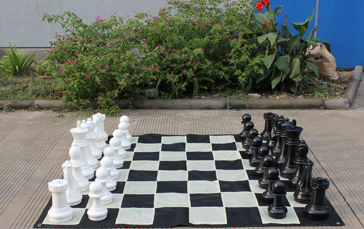 16" Giant Chess Set with Nylon Board ชุดหมากรุกยักษ์16นิ้ว+กระดานผ้าไนลอน