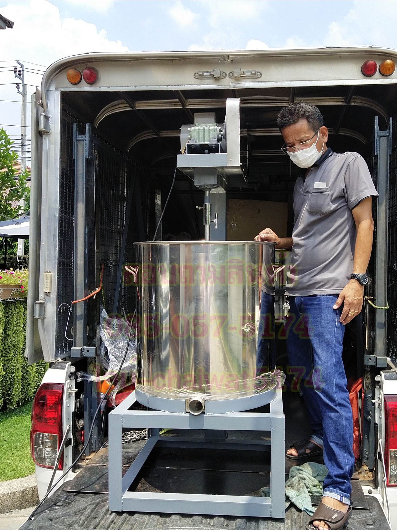 เครื่องผสมของเหลว100ลิตรใช้ไฟฟ้า