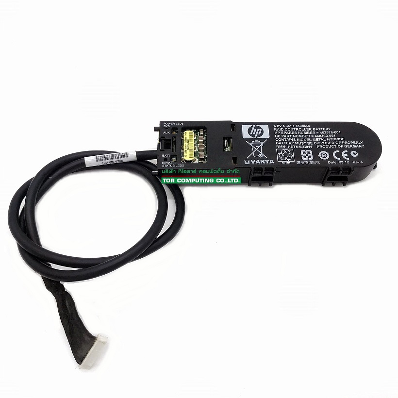 REF HP 462969-B21, 462976-001, 460499-001 [TorCompTH Thailand - ขาย จำหน่าย ราคา] HP 650MAH 4.8V Ni-MH P-Series Battery for HP P410 P411 P212 RAID Controller