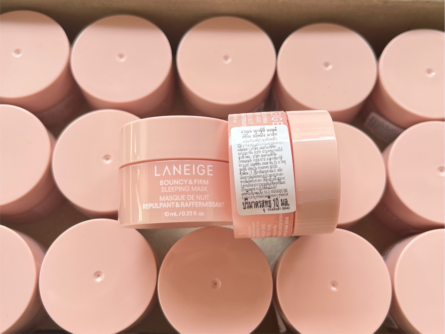 Laneige Bouncy & Firm Sleeping Mask 10ml. สลีปปิ้งมาส์ก สูตรใหม่ ขนาดทดลอง ของแท้ (1ตลับ)