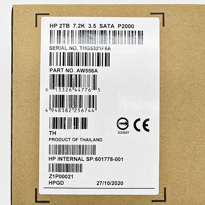NEW HP AW556A [TorCompTH Thailand ขายจำหน่าย ราคา] HP 2TB 7.2K 3Gb SAS 3.5in SATA LFF Hot-Plug HDD