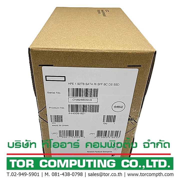 NEW HPE P44009-B21 P46054-001 [TorCompTH Thailand ขายจำหน่าย ราคา] HPE 1.92TB SATA 6G RI SFF SC 2.5in PM863 SSD with Tray for G9