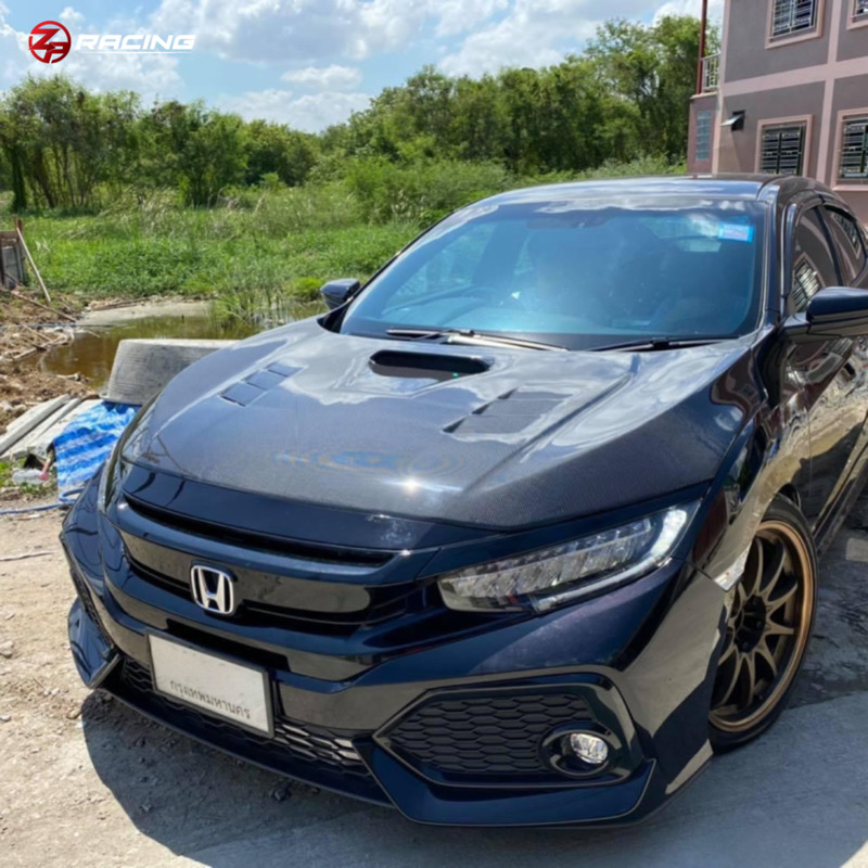 [Pre-Order]ฝากระโปรงหน้า Civic FC FK คาร์บอนแท้ (Pure Carbon) SEIBON TS-Style