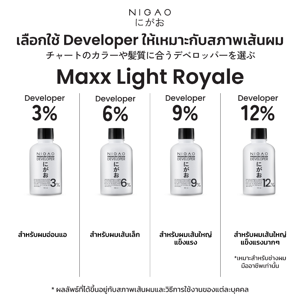 แท้พร้อมส่ง○ (ไม่รวมไฮ) NIGAO Maxx Light Royale Bleaching Cream 500ml ฟอกสีผม นิกาโอะ แม็กซ์ไลท์ รอยัล