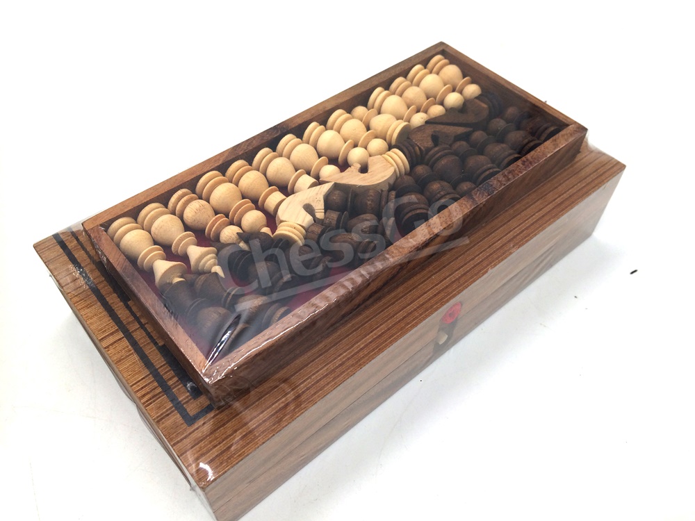 หมากรุกฝรั่งไม้พับ chess 3in1