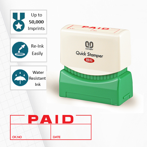 SANBY ตรายางสำเร็จรูป หมึกในตัว รุ่น QUICK STAMPER (M) R12R [PAID]