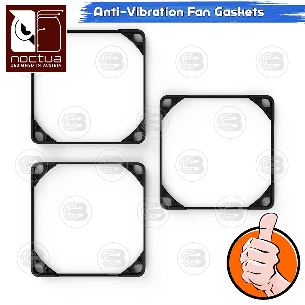 [CoolBlasterThai] Noctua NA-SAVG1 Chromax.Black Anti-vibration Gaskets For 120 mm Fan (Set Of 3)