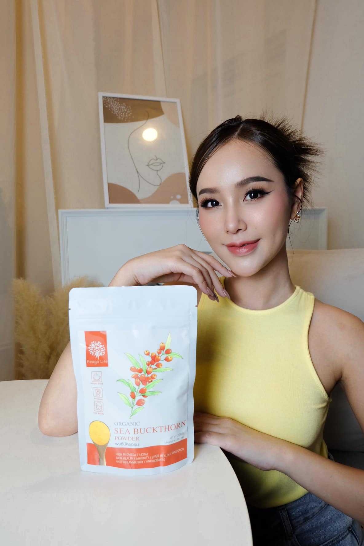 ผงซีบัคธอร์น Sea Buckthorn Powder ยี่ห้อ Feaga Life ฟีก้าไลฟ์ ปริมาณ 200 กรัม