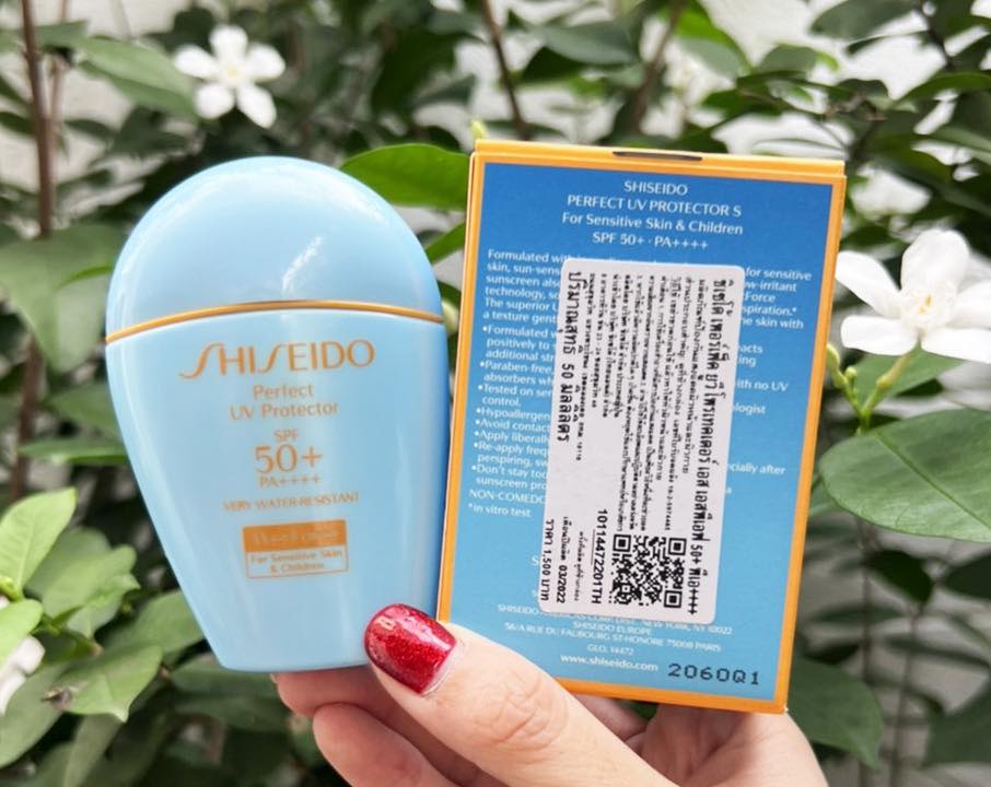Shiseido Perfect UV Protector SPF 50+ PA++++ WetForce For Sensitive Skin & Children 50ml. กันแดดสูตรอ่อนโยนสำหรับผู้ที่มีผิวแพ้ง่ายและเด็ก