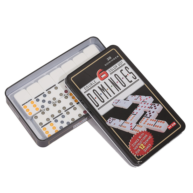 โดมิโน่เมลามีนกล่องเหล็กชุดพรีเมี่ยม Domino Melamine Iron Box Set