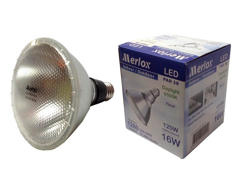 หลอด PAR38 LED 16W 220-240V E27 6500K MERLOX