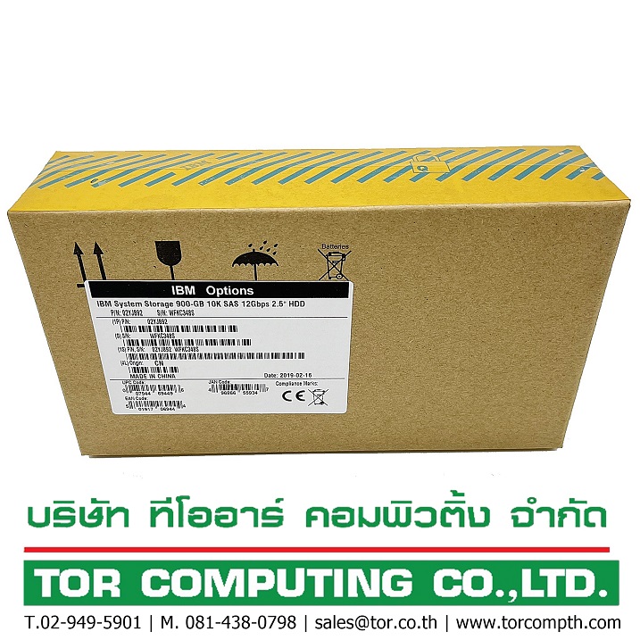 IBM 02YJ892 02PX587 2072-AL68 [TorCompTH Thailand ขาย จำหน่าย ราคา] IBM 900GB 10K 12G SAS 2.5in HDD for V5010E 2072-224, V5030E 2072-324, 2072-24F