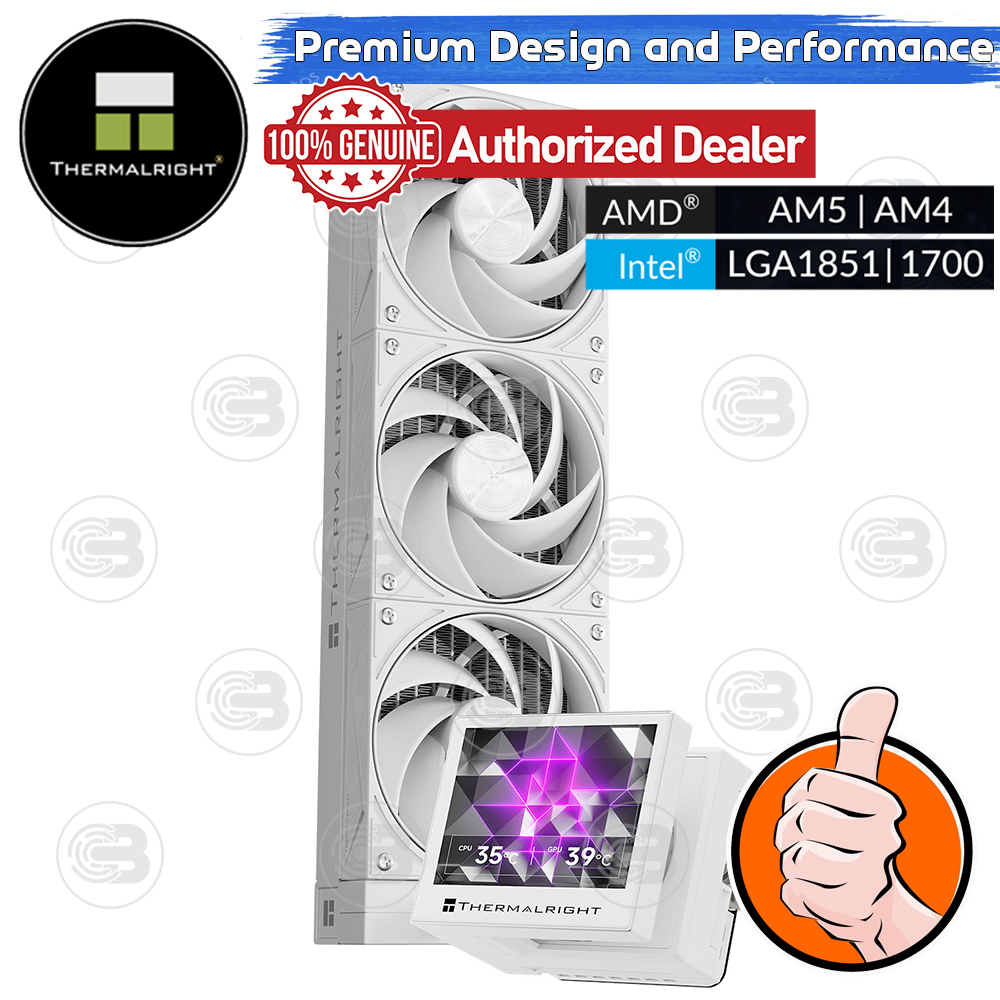 [CoolBlasterThai] Thermalright Stream Vision 360 WHITE 3.5-Inch Screen AIO Liquid CPU Cooler (AM5/LGA1851 Ready) ประกัน 5 ปี