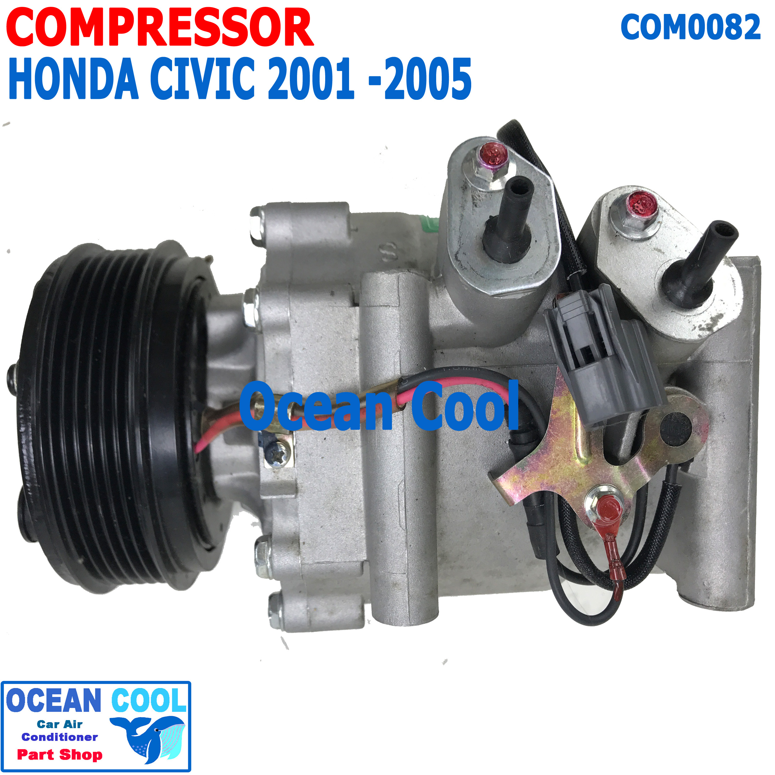 คอมเพลสเซอร์ ฮอนด้า ซีวิค 2001 - 2006 ไดเมนชั่น COM0082 Compressor For HONDA CIVIC VII 1.4L 16V คอมแอร์ คอม คอมเพสเซอร์ ซีวิก SANDEN TRSA09 2002 2003 2004 2005