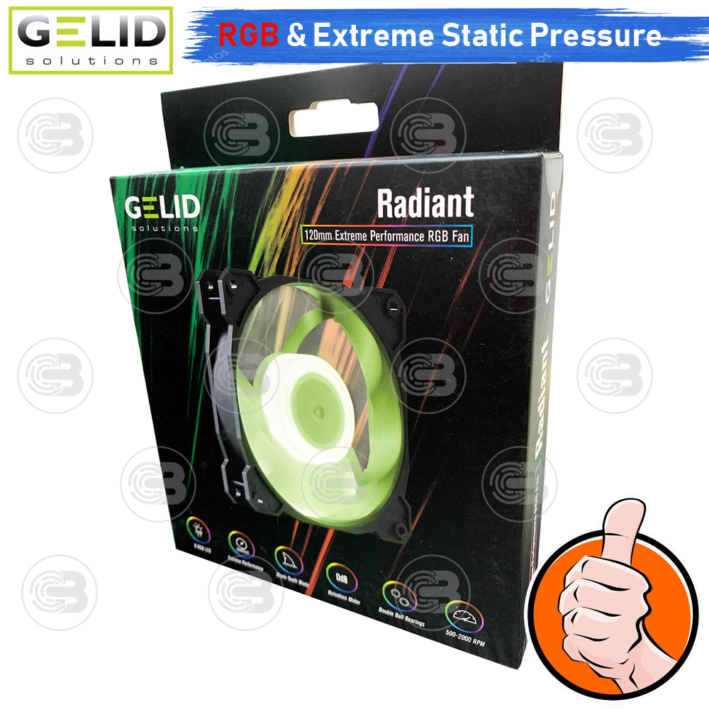 [CoolBlasterThai] GELID RADIANT 12CM (120mm) Extreme Performance RGB Fan Case ประกัน 5 ปี