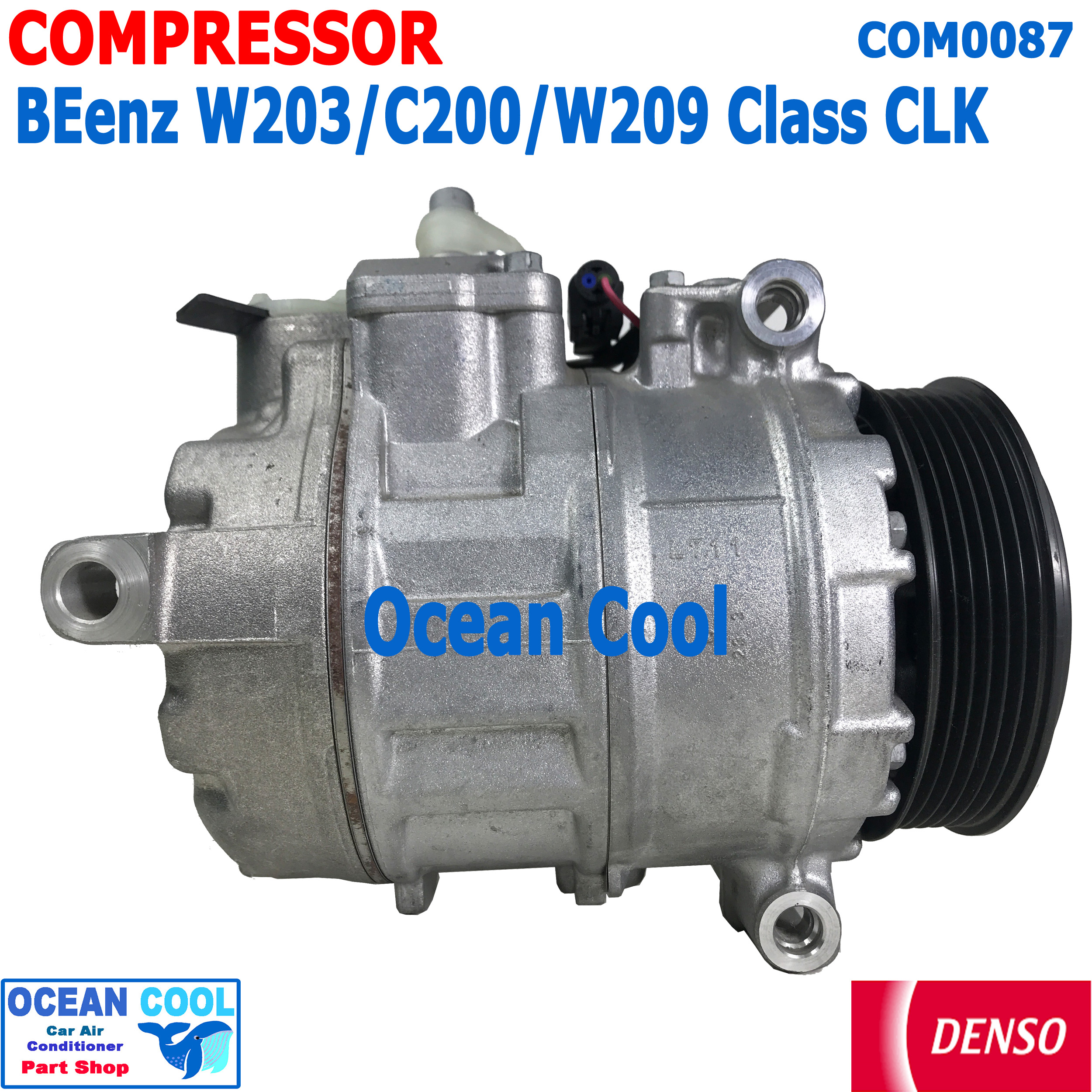 คอมเพรสเซอร์ เบ็นซ์ C-200, W203, W211, W220, E220, S280 COM0087 COMPRESSOR BENZ 7SEU17C DENSO แท้ 447150-2783 คอมแอร์ รถยนต์ 6PK