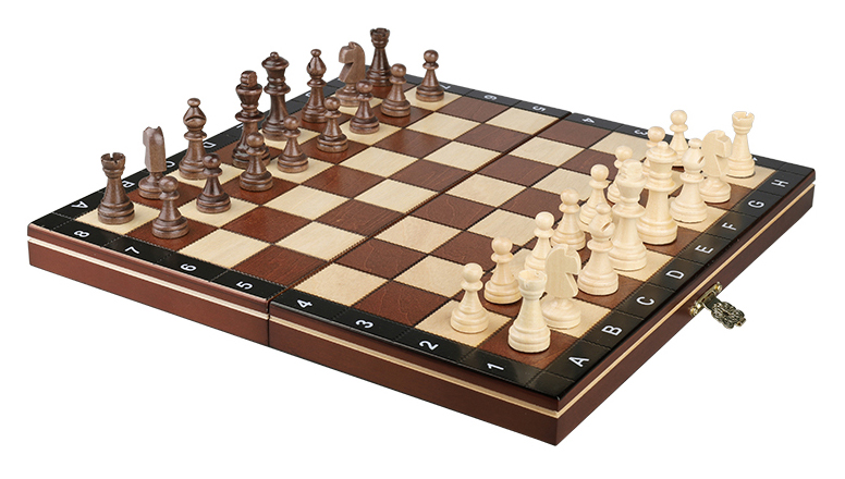 ชุดหมากรุกสากลไม้บีช (แม่เหล็ก) Gold Knight Chess Set 55