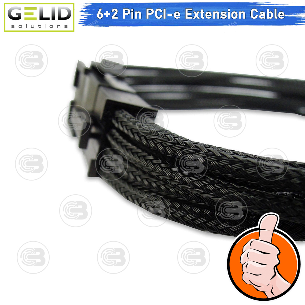 [CoolBlasterThai] GELID 6+2-Pin PCI-e EXTENSION BLACK CABLE (CA-8P-05)
