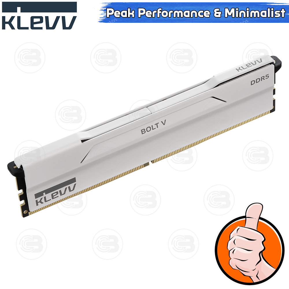 [CoolBlasterThai] KLEVV BOLT V Pure White 32GB (16GBx2) DDR5-6000 CL28-36-36 (LT-Warranty)