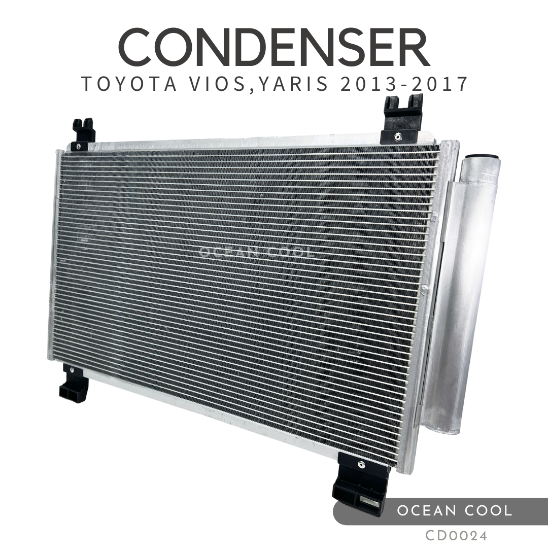 แผงแอร์ โตโยต้า วีออส , ยาริส ปี 2013 - 2017 CD0024 CONDENSER Toyota Yaris Vios 2013 - 2017 รังผึ้งแอร์ แผงรังผึ้ง แผงคอยล์ร้อน คอนเดนเซอร์