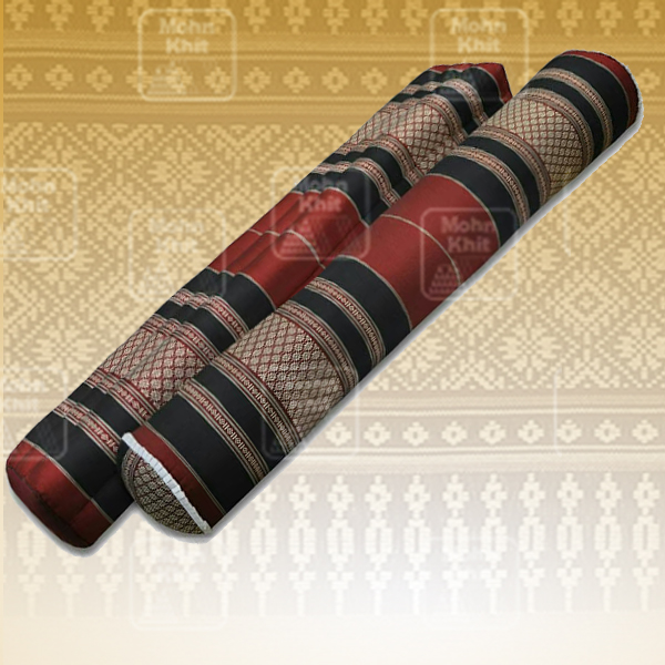 หมอนข้างเหลี่ยมขิด, หมอนข้างกลมขิด // Large Square Bolster Khit Pillow Size 20 cm x 105 cm