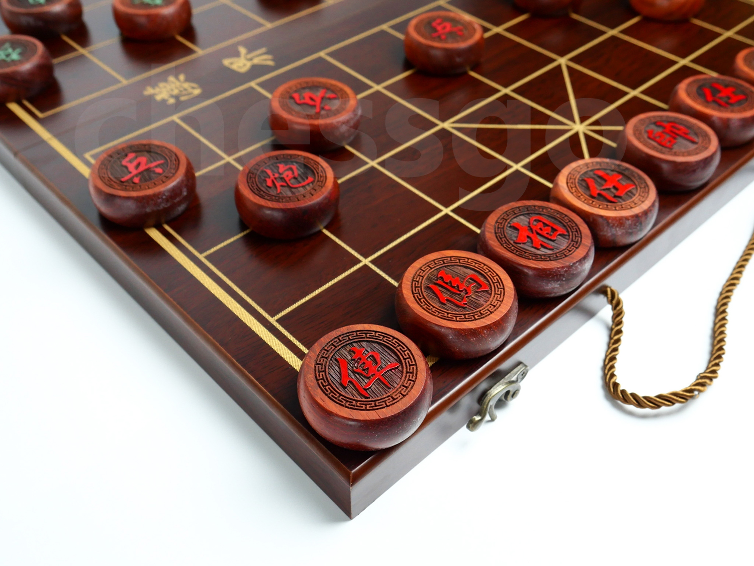 ชุดหมากรุกจีน(กระดานไม้พับ+ตัวไม้Red Rosewood) size L (No.50)
