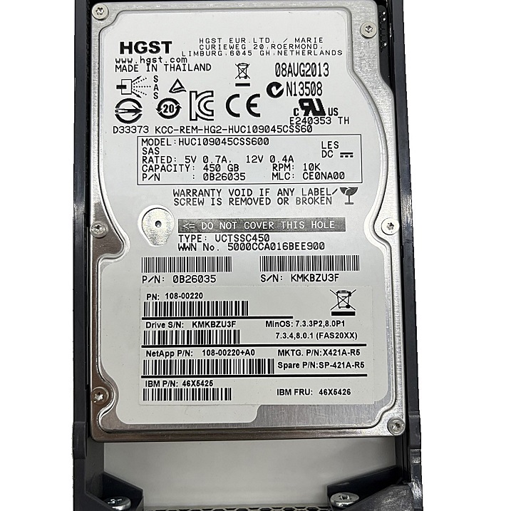 NetApp X421A-R5 108-00220-A0 [TorCompTH Thailand ขาย จำหน่าย ราคา] NetApp 450GB 10K 6G SAS 2.5in HDD