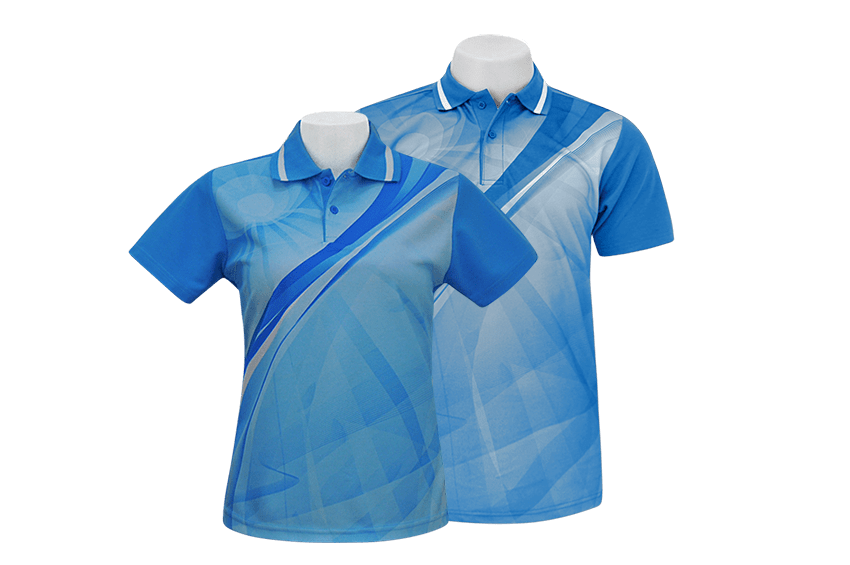 MN POLO เสื้อโปโลพิมพ์ลาย แบบพิมพ์ลาย 01 สีฟ้า