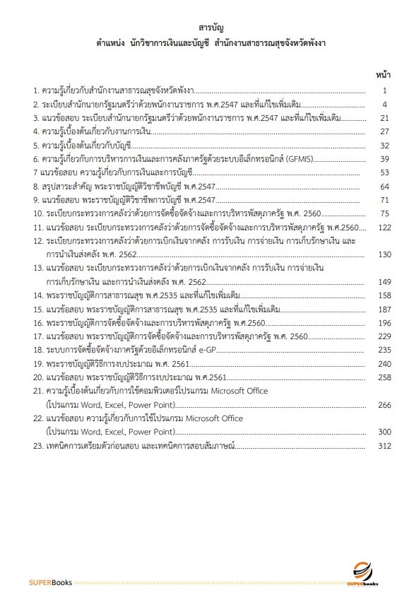 แนวข้อสอบ นักวิชาการเงินและบัญชี สำนักงานสาธารณสุขจังหวัดพังงา