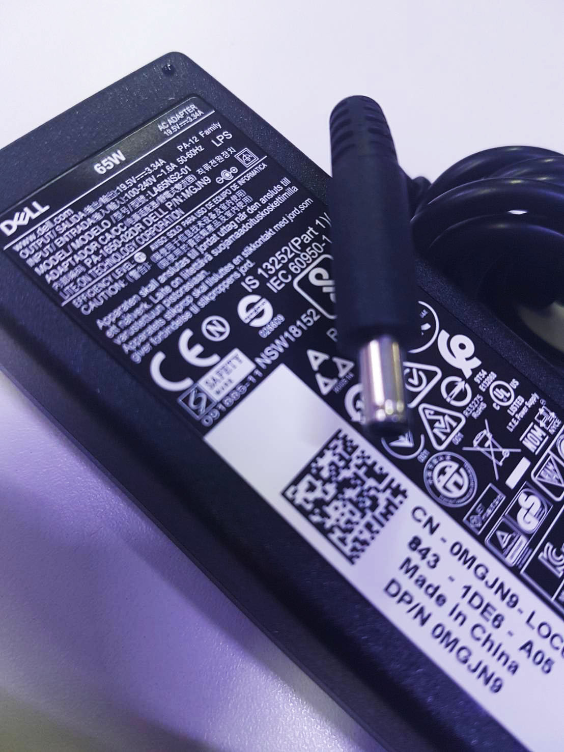 Adapter โน๊ตบุ๊ค Dell Inspiron 5570 5558 5559 5758 5767 7460 65W แท้ สายชาร์จ Dell 5570 5558 5559 5758 5767 7460 แท้ 65W รับประกันศูนย์ Dell Thailand ราคา พิเศษ