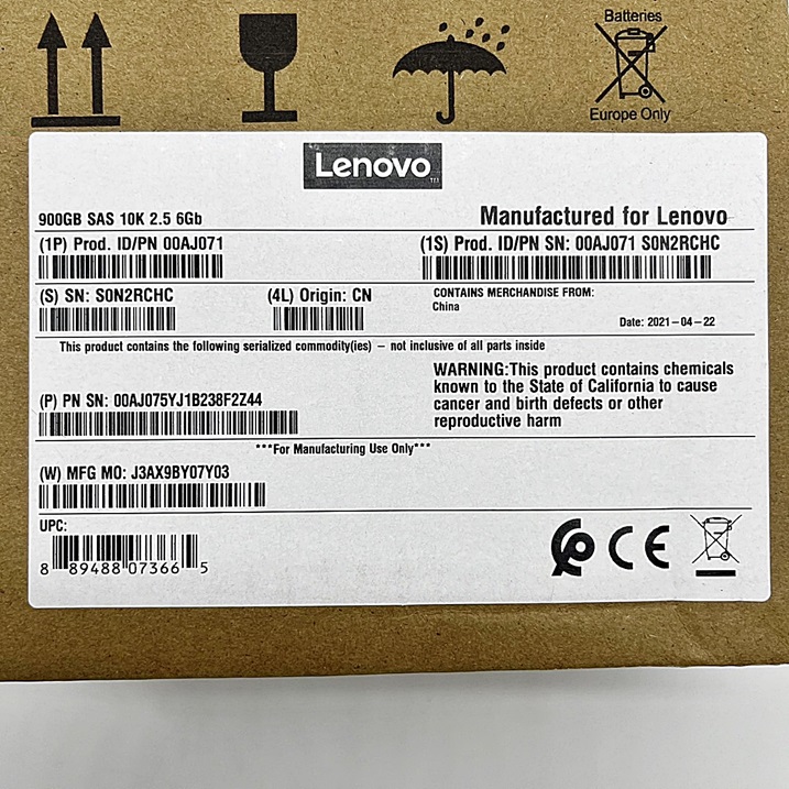 NEW Lenovo 00AJ071 [TorCompTH Thailand ขายจำหน่าย ราคา] Lenovo 900GB 10K 6G SAS 2.5in HDD x3550/x3650 M5