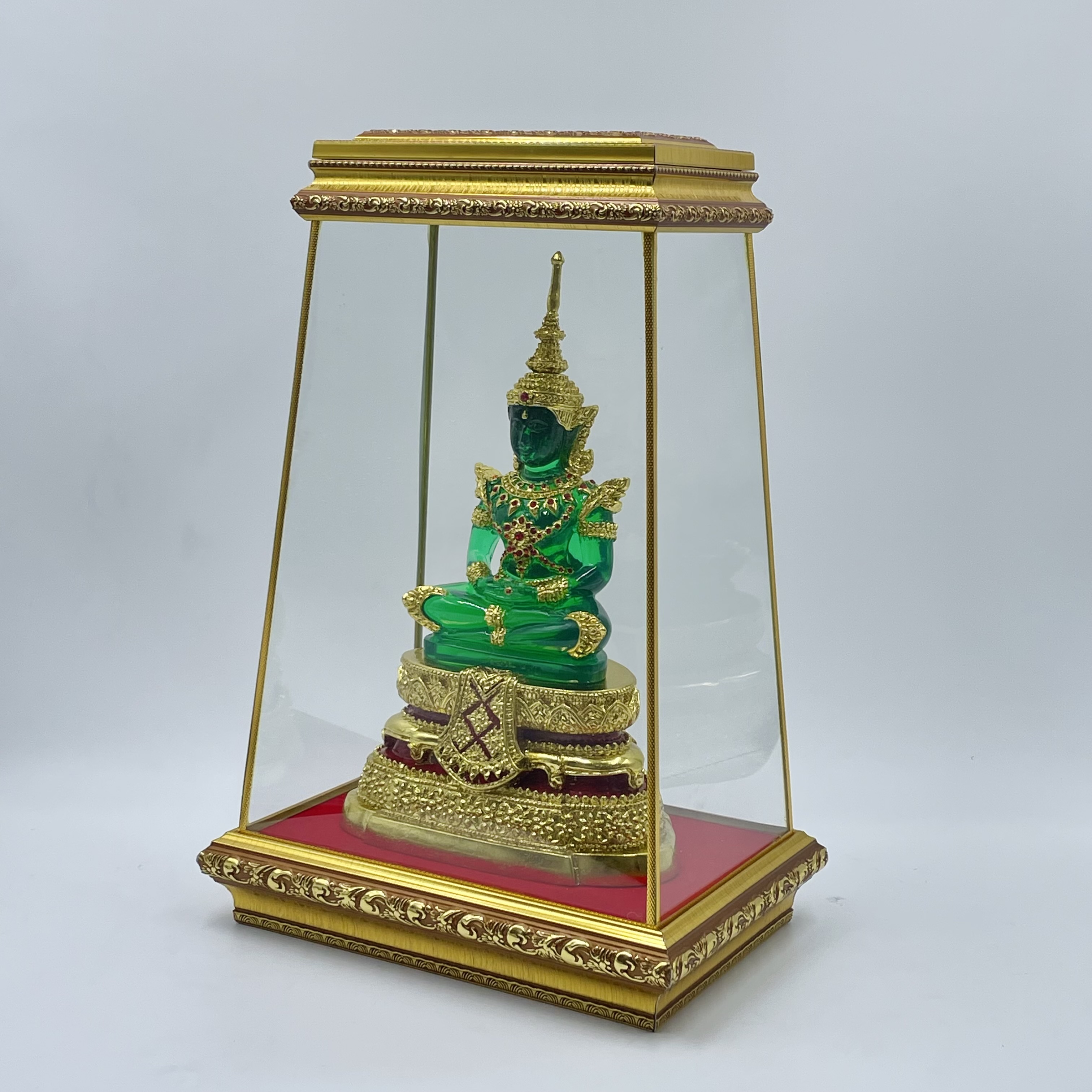 พระแก้วมรกต 5 นิ้ว ฤดูร้อน สีเขียวมรกต พร้อมกรอบ