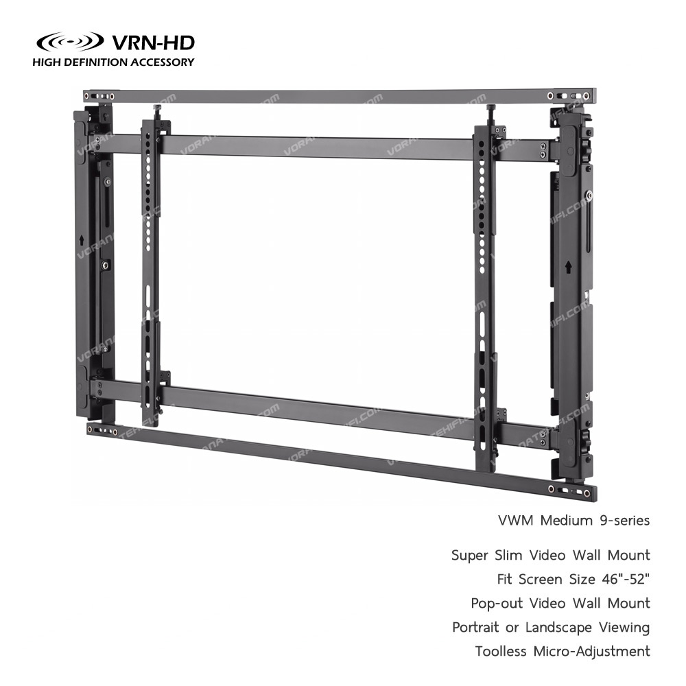 VWM Medium 9-series ขาแขวนทีวี for screen size 46 - 52 inch Pop-out Super Slim Video Wall Mount, Max VESA 600x400 mm, Weight Capacity 35 Kg.