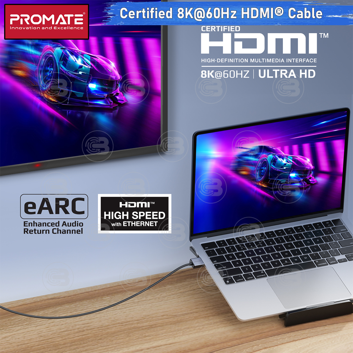 [CoolBlasterThai] PROMATE HDMI To HDMI 8K@60Hz 1.5M (PRIMELINK8K-150) (2Y Warranty)