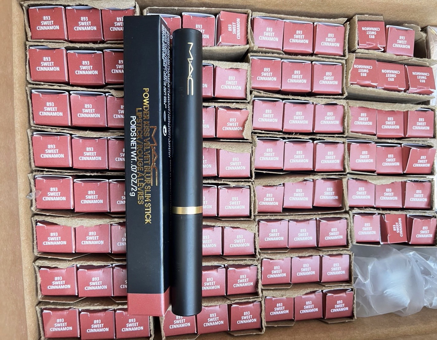 MAC Powder Kiss Velvet Blur Slim Stick 2g. #893 Sweet Cinnamon ลิปสติก ของแท้