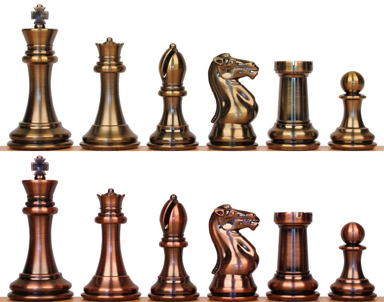 4 1/8" Professional Series Resin Chess Set with Copper & Brass Pieces ตัวหมากรุกสากลZinc Alloy สีCopper+Brass