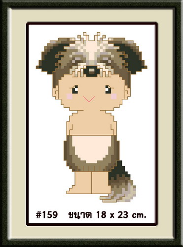 ชุดอุปกรณ์ปักครอสติส ลายการ์ตูน ขนาด 18*23 cm. ผ้าขาว-ไม่พิมพ์ลาย ไหมคอตตอน