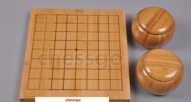 ชุดหมากล้อมไม้ (กระดานไม้ไผ่9เส้น+เม็ดเมลามีน40/40เม็ด+โถไม้ไผ่S)