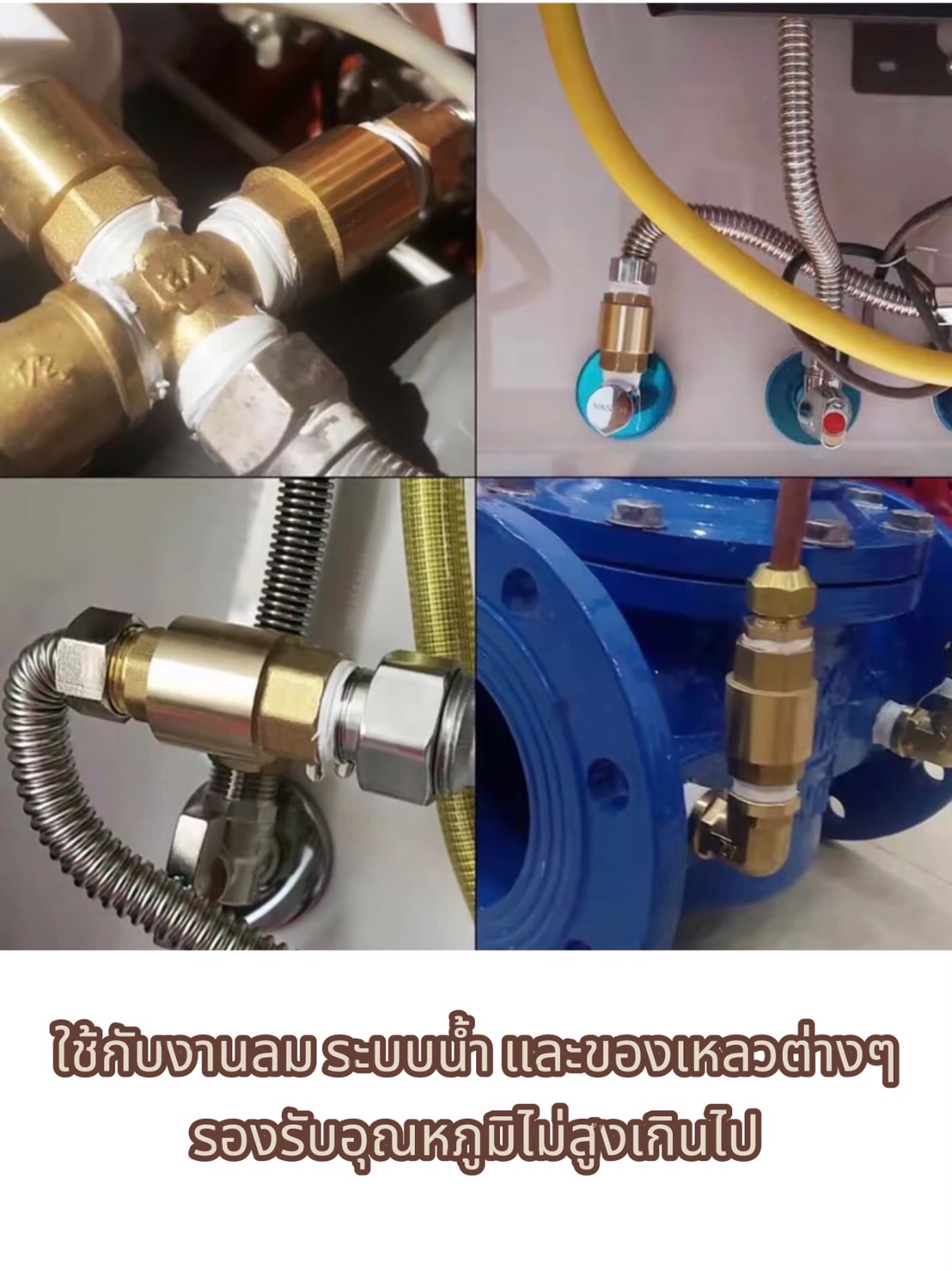 เช็ควาล์วกันกลับทองเหลือง ขนาด 1/2 นิ้ว เกลียวใน-ใน ( Brass Check Valve 1/2" Female to Female Thread )#00006
