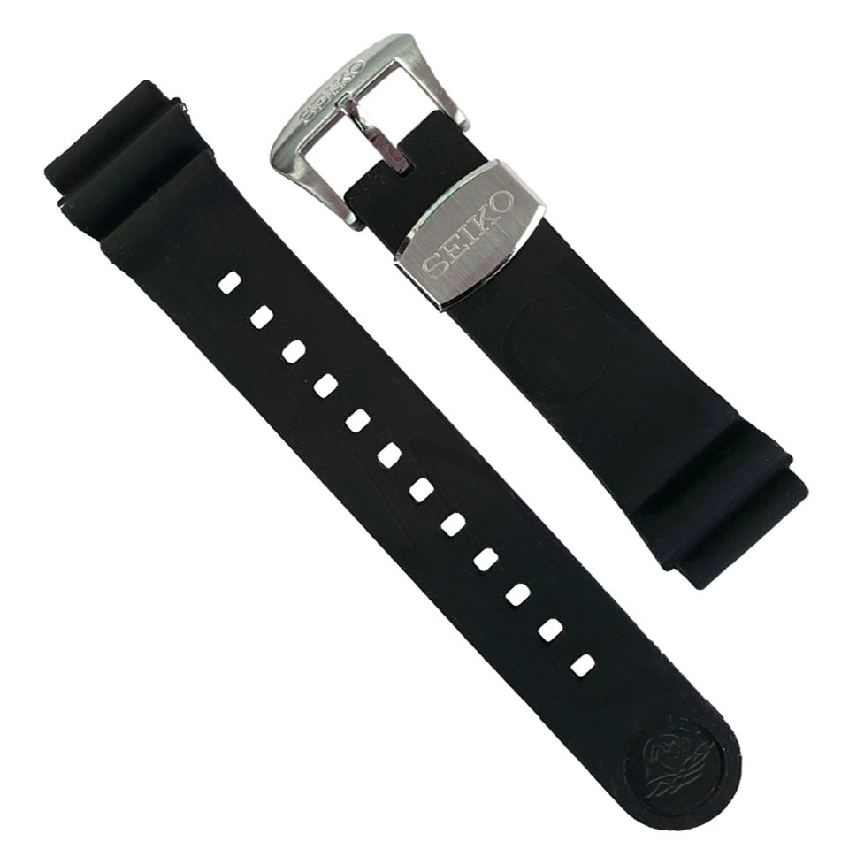 สายนาฬิกา seiko ของแท้ สายซิลิโคนสีดำ ขนาด 20 มิลลิเมตร